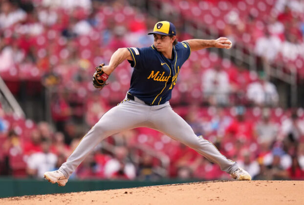 gasser-pitches-career-best-7-2/3-innings-in-10-2-win-as-brewers-sweep-cardinals-in-doubleheader
